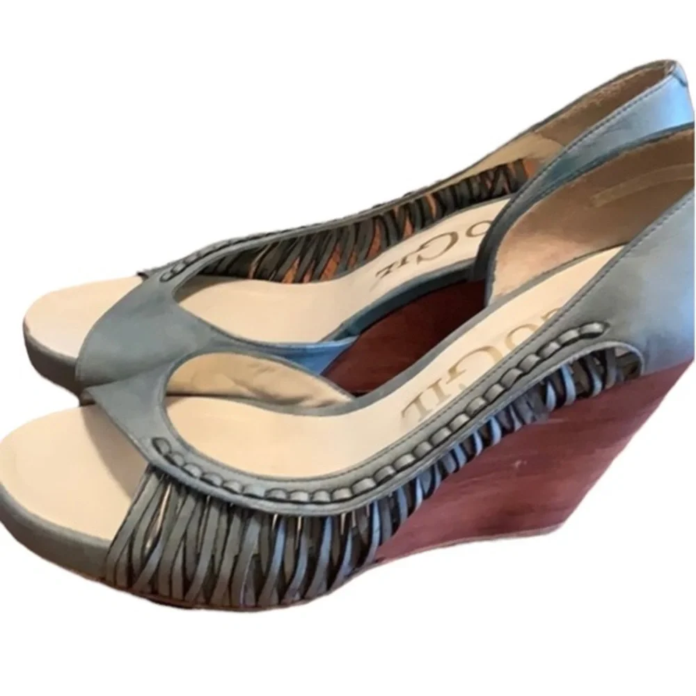 Paco Gil open toe platform wedge/espadrilles